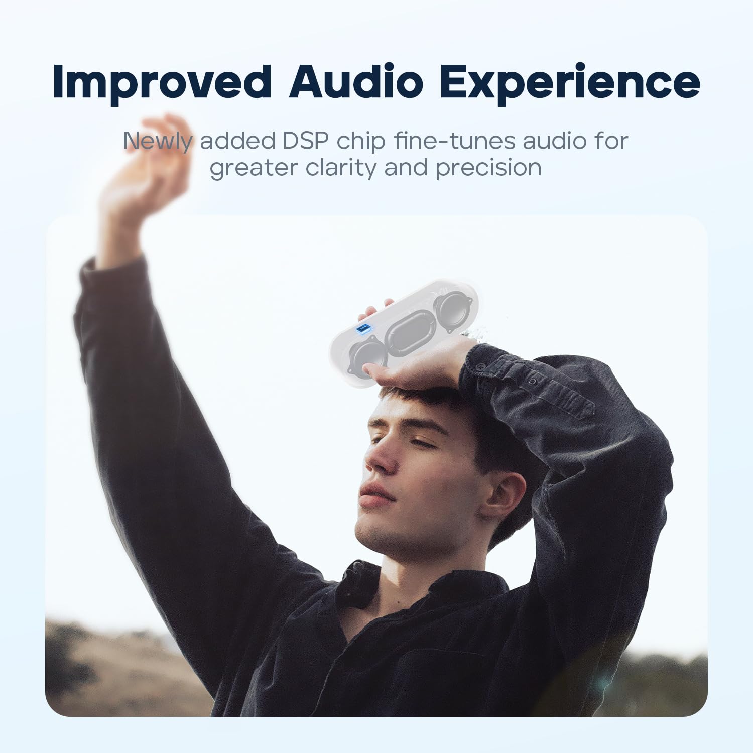 Tribit Updated Version XSound Go Wireless Bluetooth 5.3 Speakers with Loud Stereo Sound & Rich Bass 16W,24H Playtime,150 ft Bluetooth Range,Outdoor Lightweight IPX7 Waterproof,Built-in Mic(Blue)