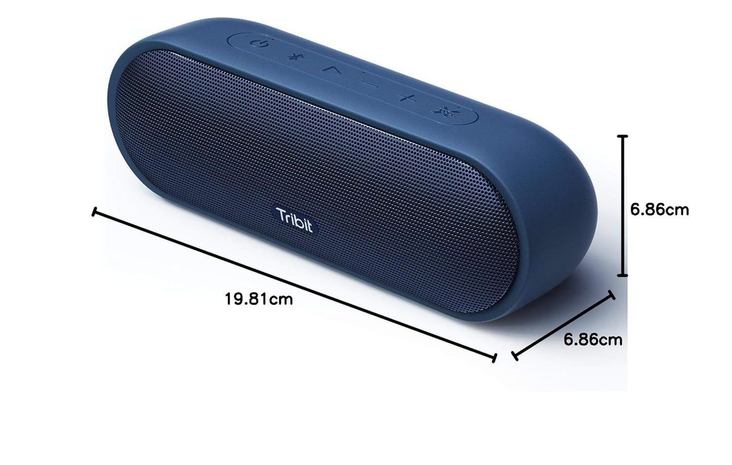 Tribit MaxSound Plus Portable Bluetooth Speaker,24W Wireless Speaker with Powerful Louder Sound&Independent XBass Button, IPX7 Waterproof,20H Playtime,100 ft Bluetooth Range for Party,Outdoor (Blue)
