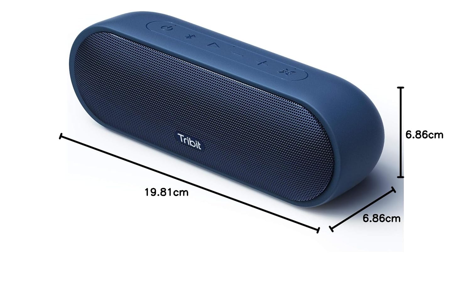 Tribit MaxSound Plus Portable Bluetooth Speaker,24W Wireless Speaker with Powerful Louder Sound&Independent XBass Button, IPX7 Waterproof,20H Playtime,100 ft Bluetooth Range for Party,Outdoor (Blue)