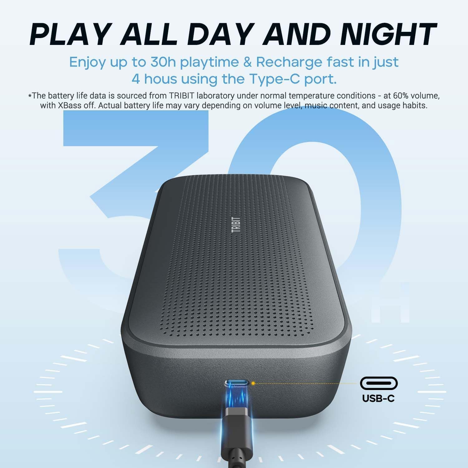 Tribit StormBox Flow Bluetooth Speaker, Speakers Bluetooth Wireless with XBass, 30H Playtime Wireless Speaker, IP67, Bluetooth 5.3, TWS, Custom EQ, Portable Speaker for Outdoor Travel Beach