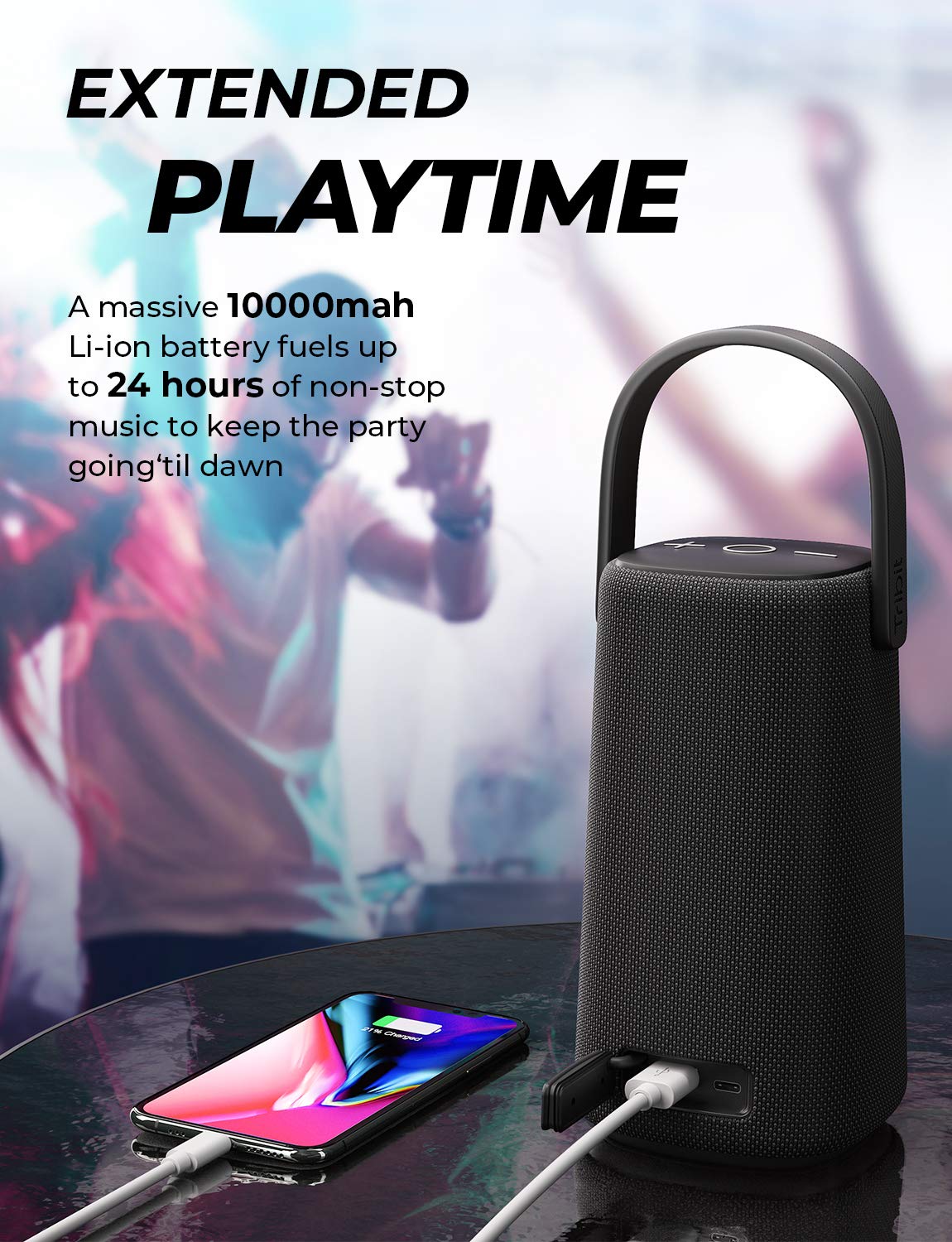 (Refurbished) Tribit StormBox Pro 40W 5.3 Channel Wireless, Bluetooth Tower Subwo