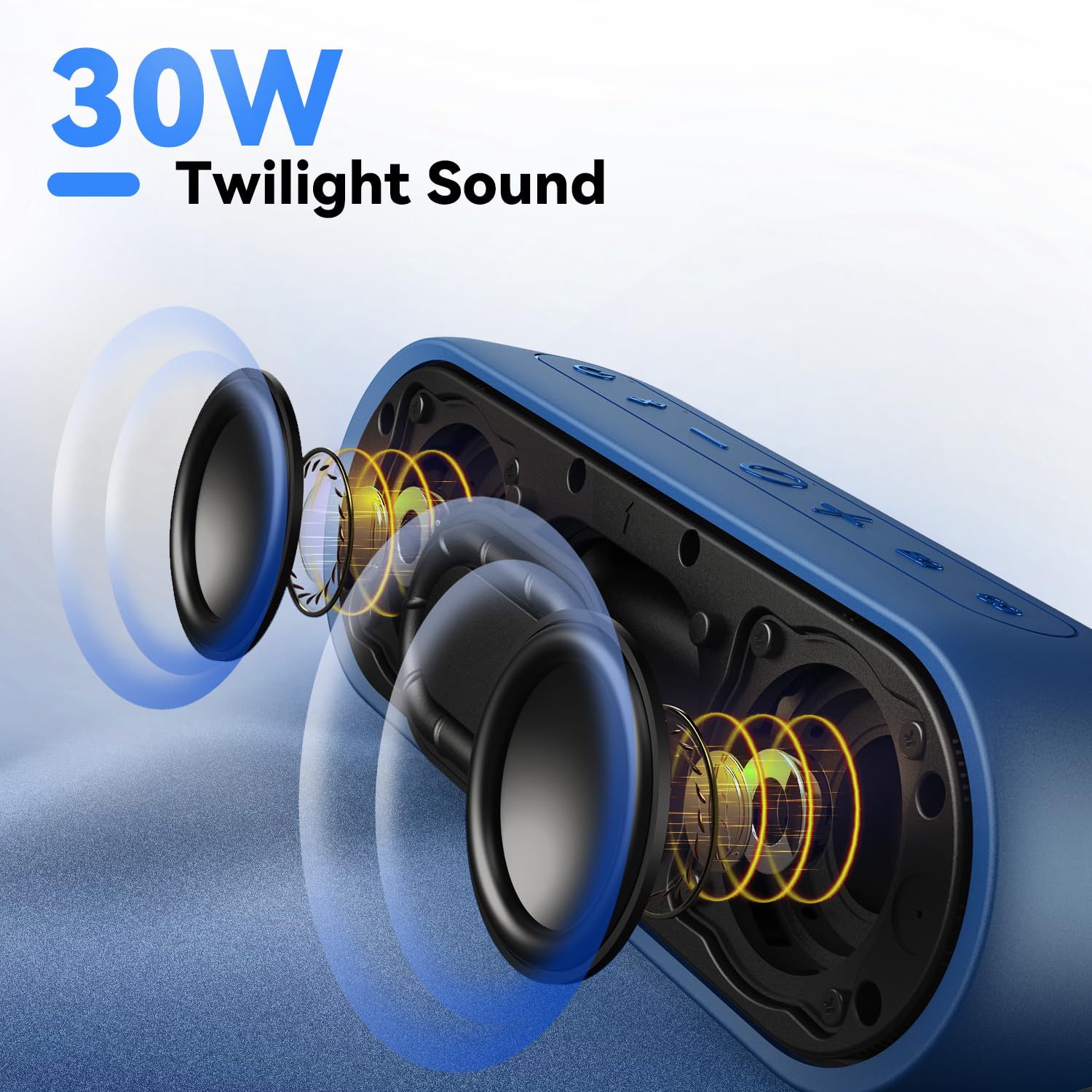 Tribit XSound Plus 2 30W 5.3 Bluetooth Wireless Speakers,Powerful Louder Stereo Sound with Bass-Enhanced XBass Function,24H Playtime,IPX7 Waterproof,Built in Mic,150ft BT Range for Home/Outdoor,Blue