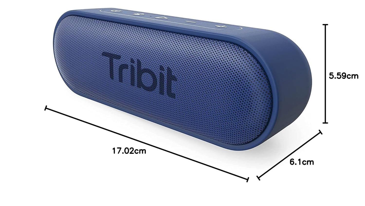 Tribit Updated Version XSound Go Wireless Bluetooth 5.3 Speakers with Loud Stereo Sound & Rich Bass 16W,24H Playtime,150 ft Bluetooth Range,Outdoor Lightweight IPX7 Waterproof,Built-in Mic(Blue)