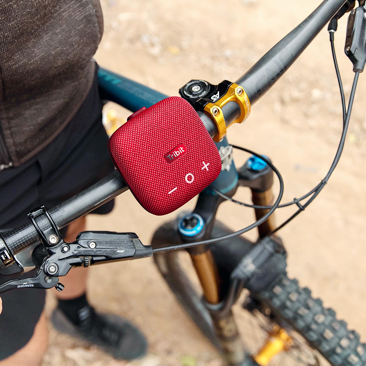 Tribit StormBox Micro 2 Portable Speaker: 90dB Loud Sound Deep Bass IP67 Waterproof Small Speaker Built-in Strap, 12H Playtime Long Battery 120ft for Outdoor Camping Biking (Red)