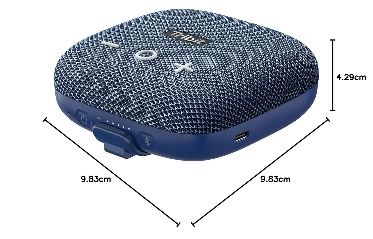 Tribit StormBox Micro 2 Portable Speaker: 90dB Loud Sound Deep Bass IP67 Waterproof Small Speaker Built-in Strap, 12H Playtime Long Battery 120ft for Outdoor Camping Biking (Blue)