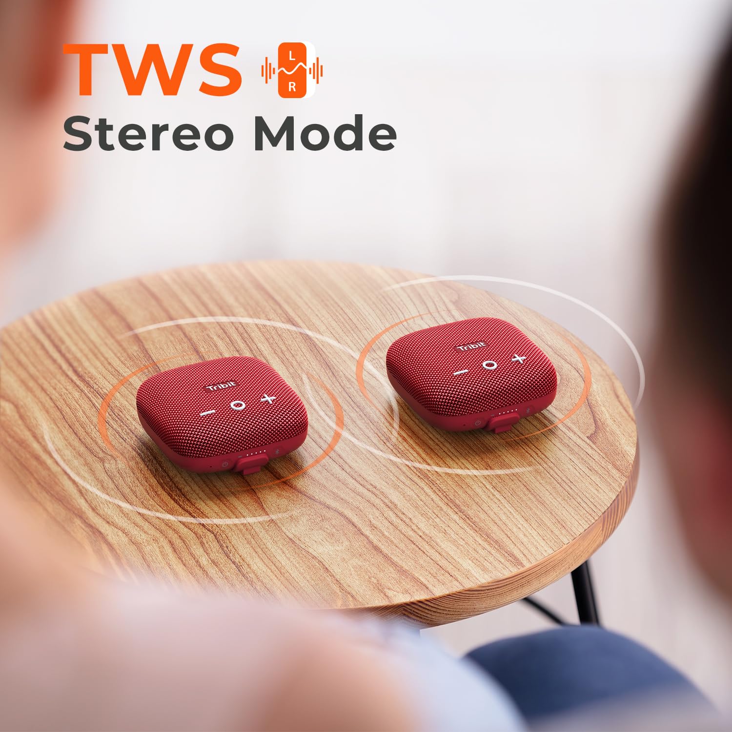 Tribit StormBox Micro 2 Portable Speaker: 90dB Loud Sound Deep Bass IP67 Waterproof Small Speaker Built-in Strap, 12H Playtime Long Battery 120ft for Outdoor Camping Biking (Red)